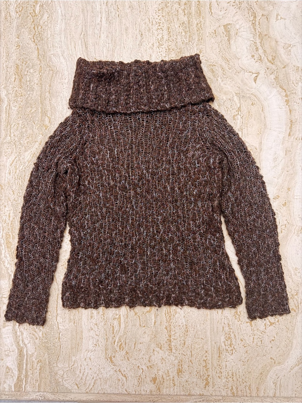 Kate Hill Casual Cozy Brown Turtleneck Sweater for Women Sz Small